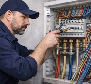 Engineer repairing heating system controls and pipework — TopFix South London