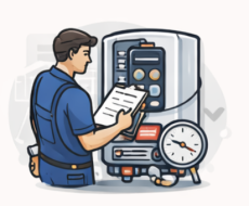 Gas Safe engineer diagnosing boiler fault — TopFix boiler repair South London
